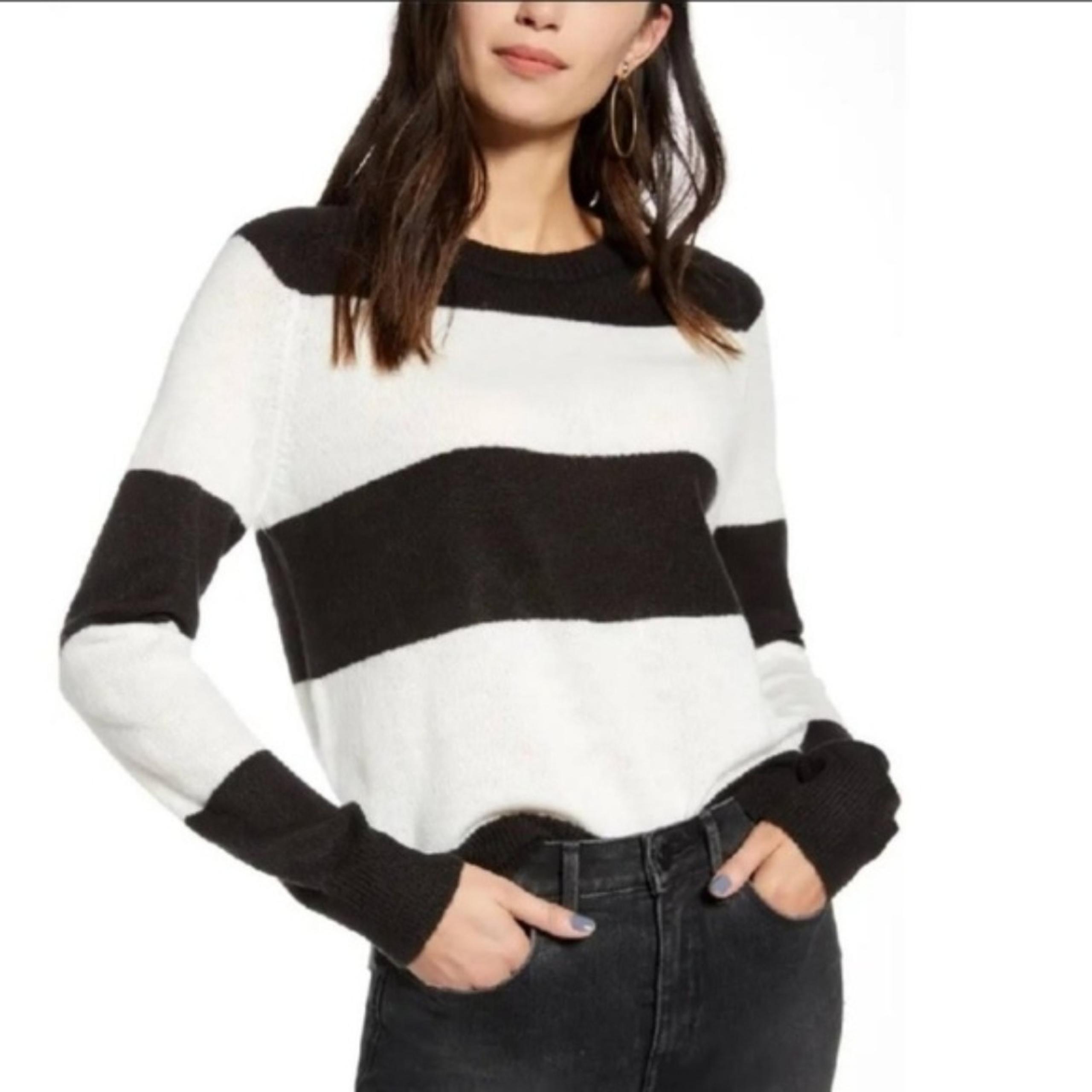 NWT Treasure & Bond Black & White Striped Crew Neck Sweater Size XS