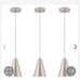 Set of 3 brushed nickel pendant lights