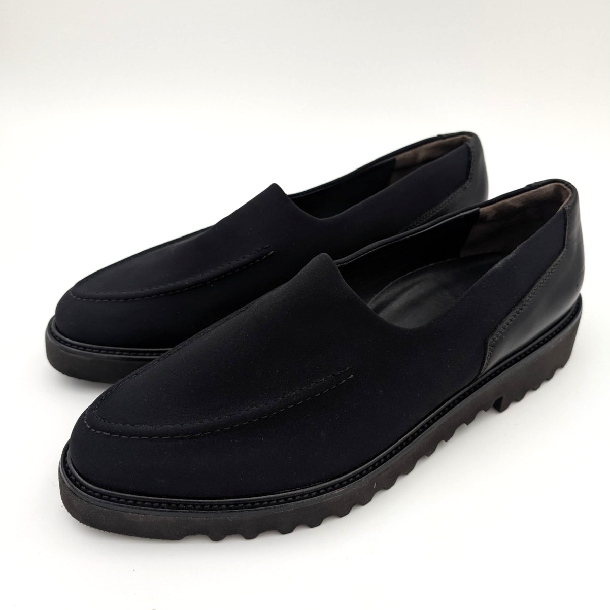279 Paul Green Classic Loafer Flats Shoes Womens Round Toe Black Size US8 UK5.5