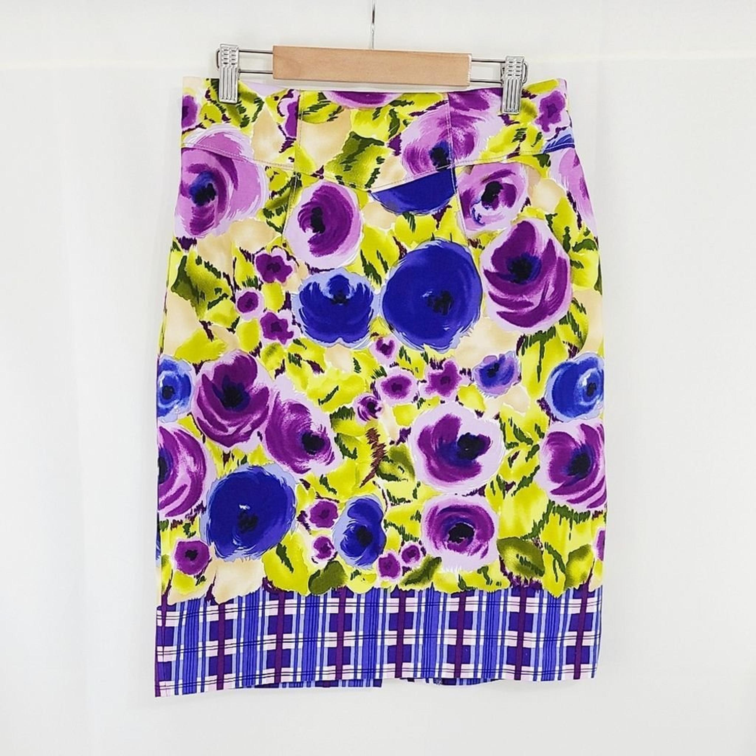 Yoana Baraschi Anthropologie floral midi skirt purple green blue Happenstance 6