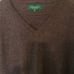 Emerald Style V-Neck Gray Sweater Pullover lambs Wool Men Size: L