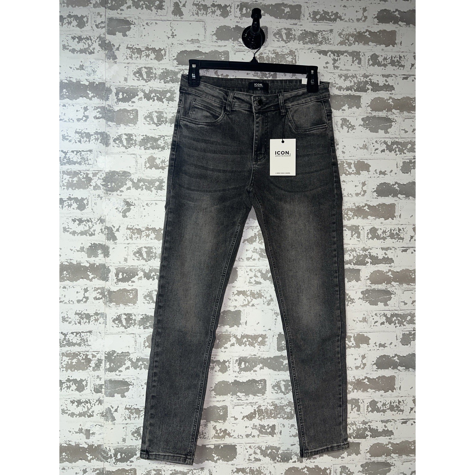 NWT! Icon Amsterdam The Jaxon Jeans Size 32 Dark Gray