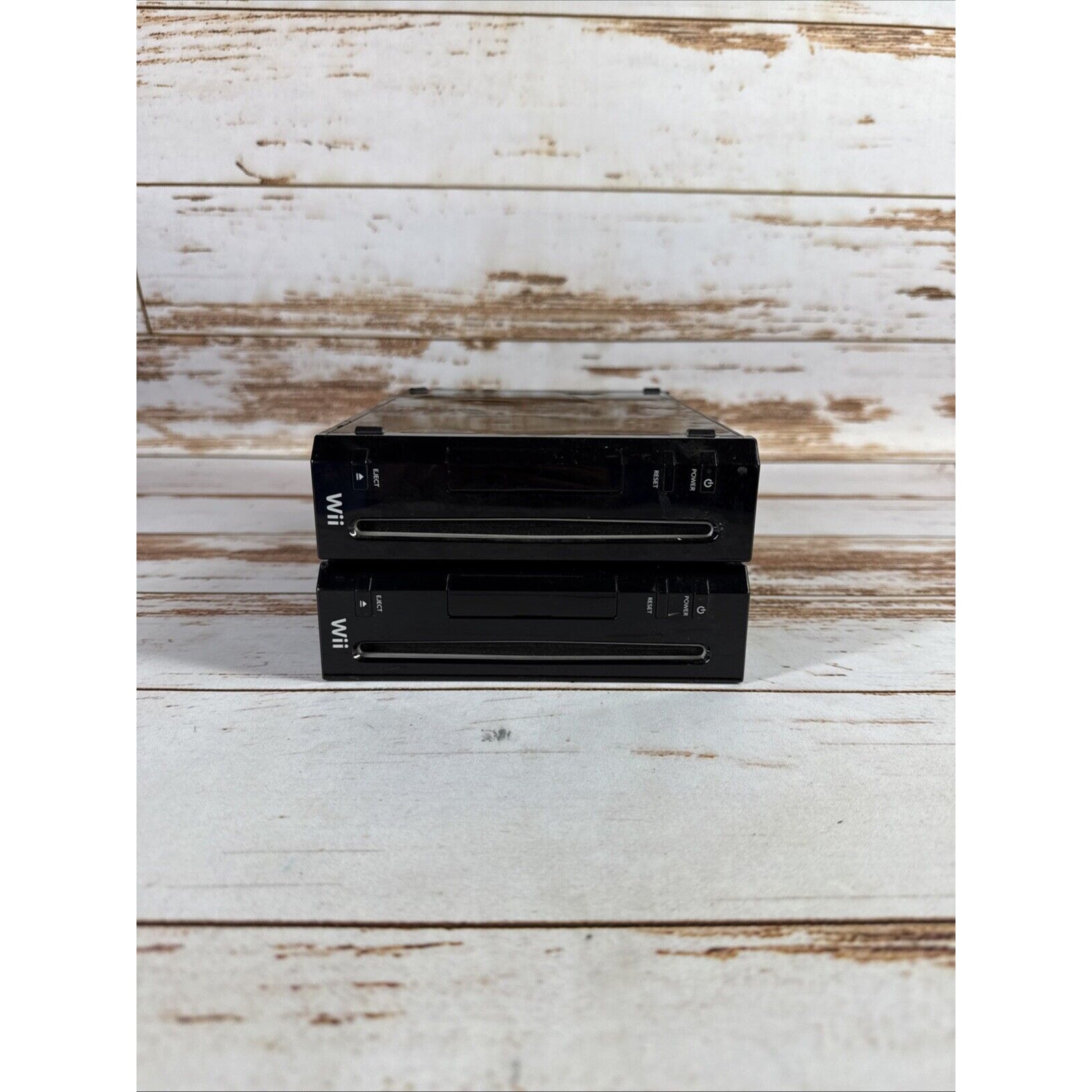 LOT OF 2 Nintendo Wii RVL-001 (USA) Video Game Console (Black) - FOR PARTS
