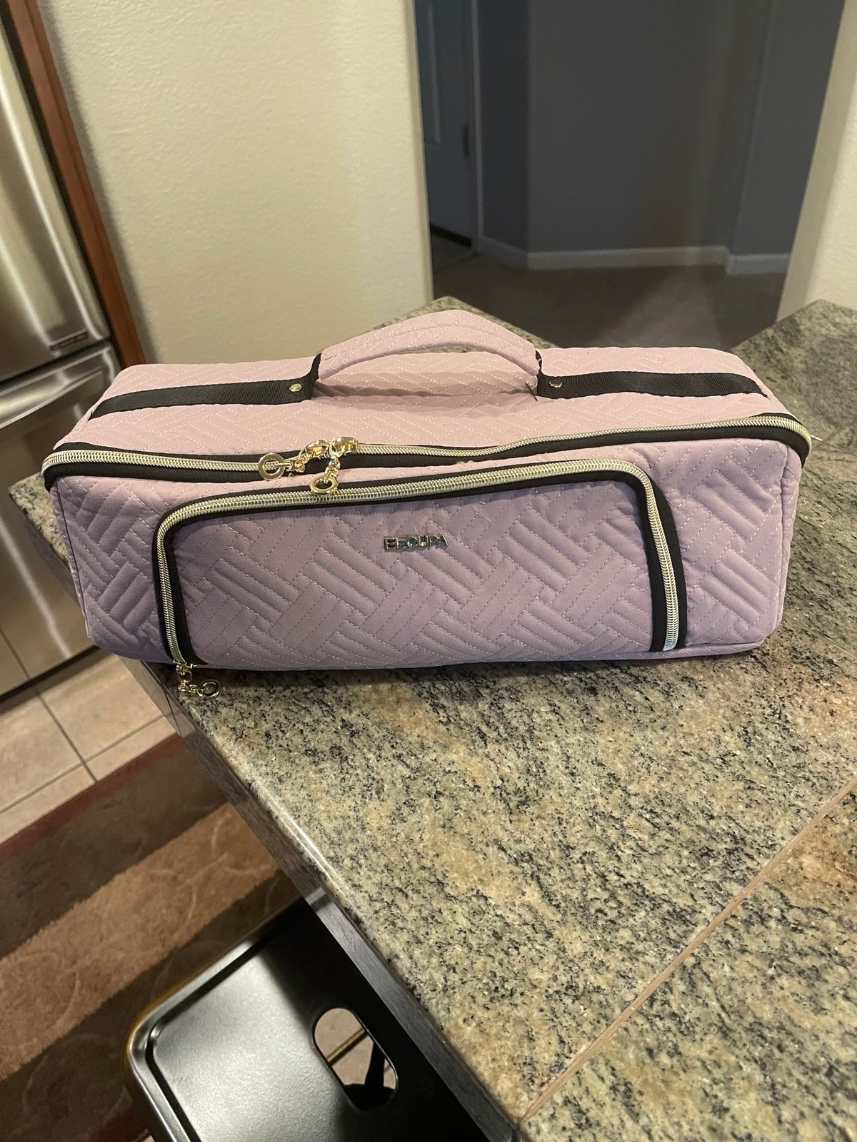 Hair drying curling brush with bag