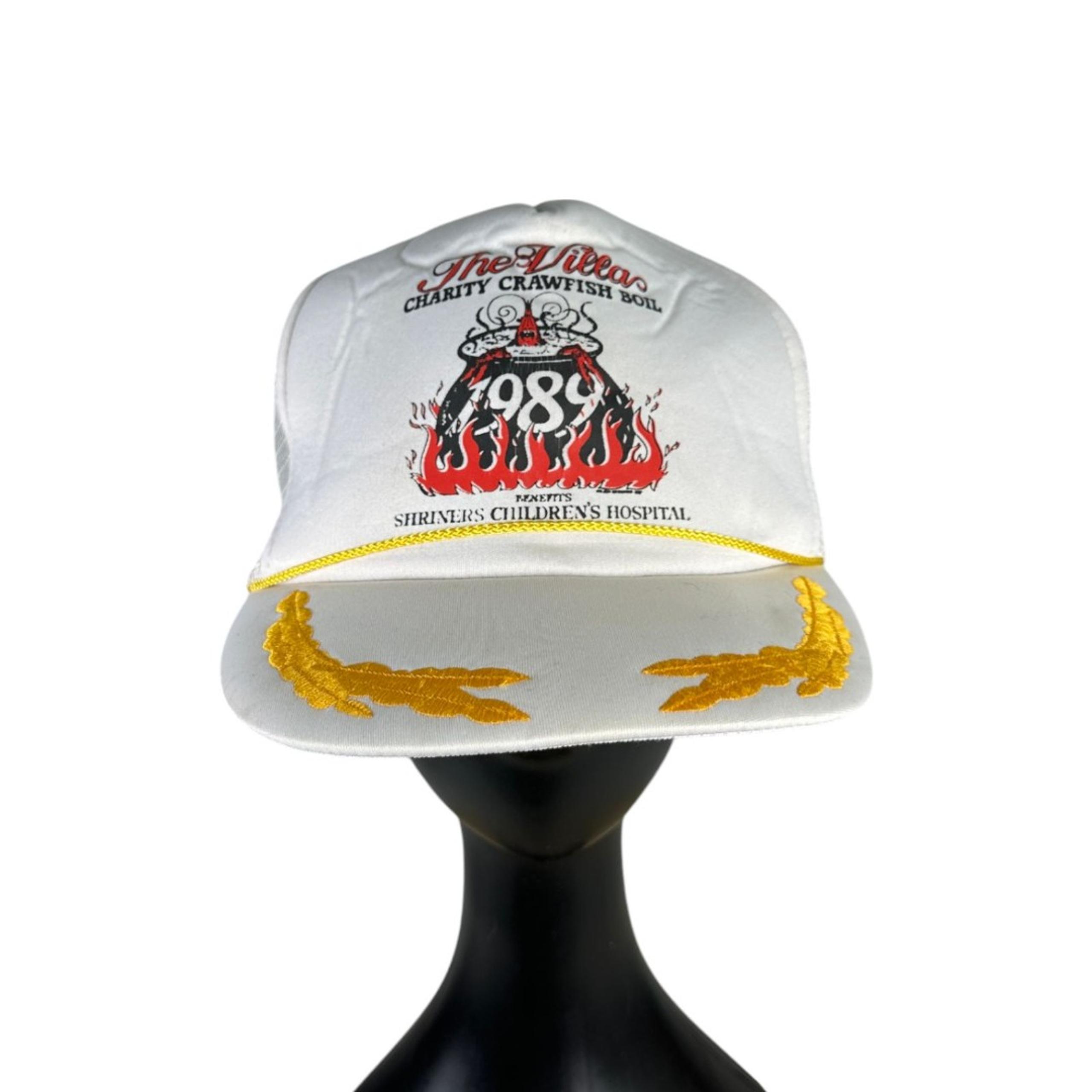 San Sun Vintage 1989 Shriners Hospital Crawfish Boil Mesh Trucker Snapback Hat