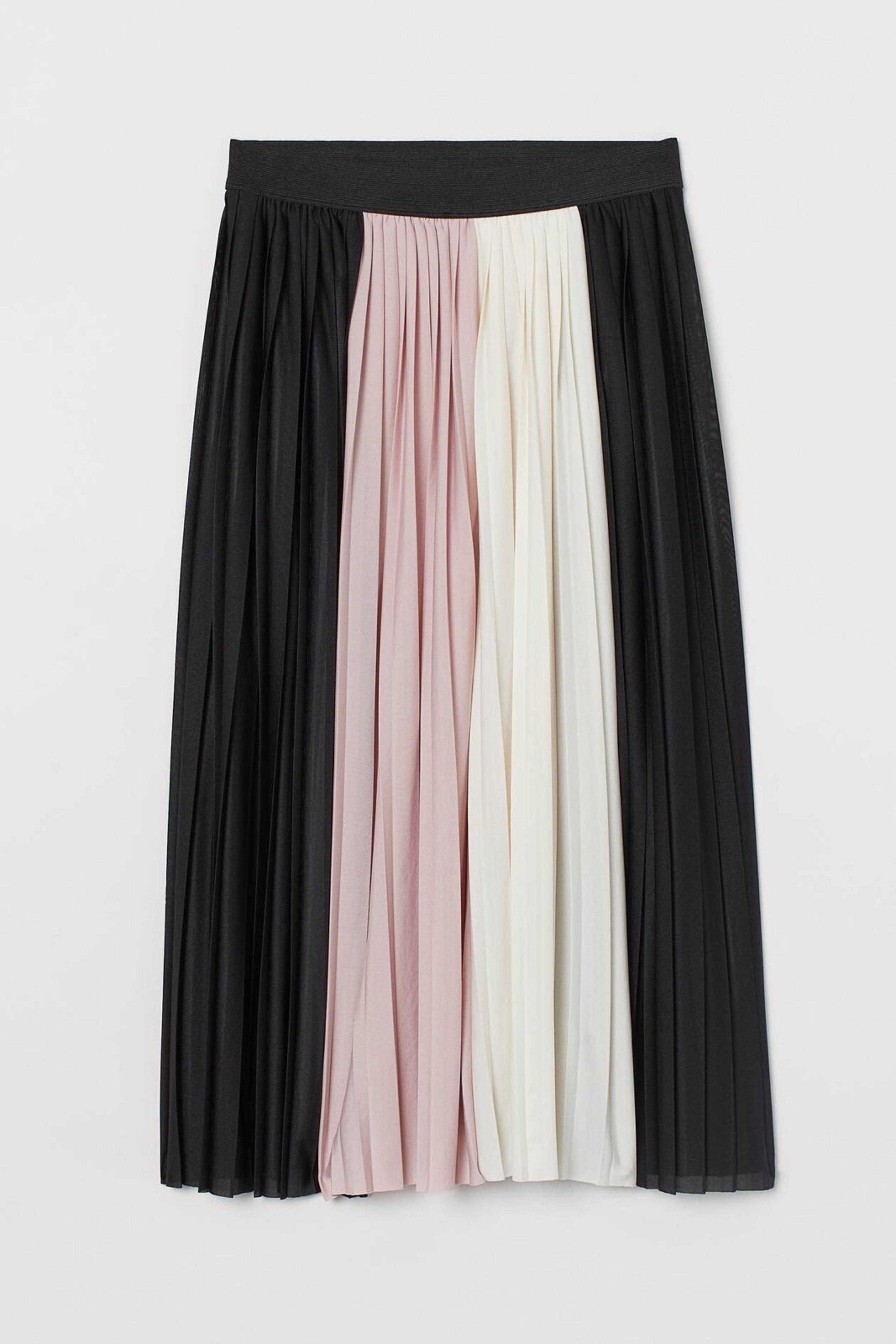 H&M High-Waisted Plead Color Block Skirt Size Medium