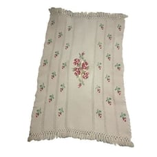 Vintage throw floral pattern handmade