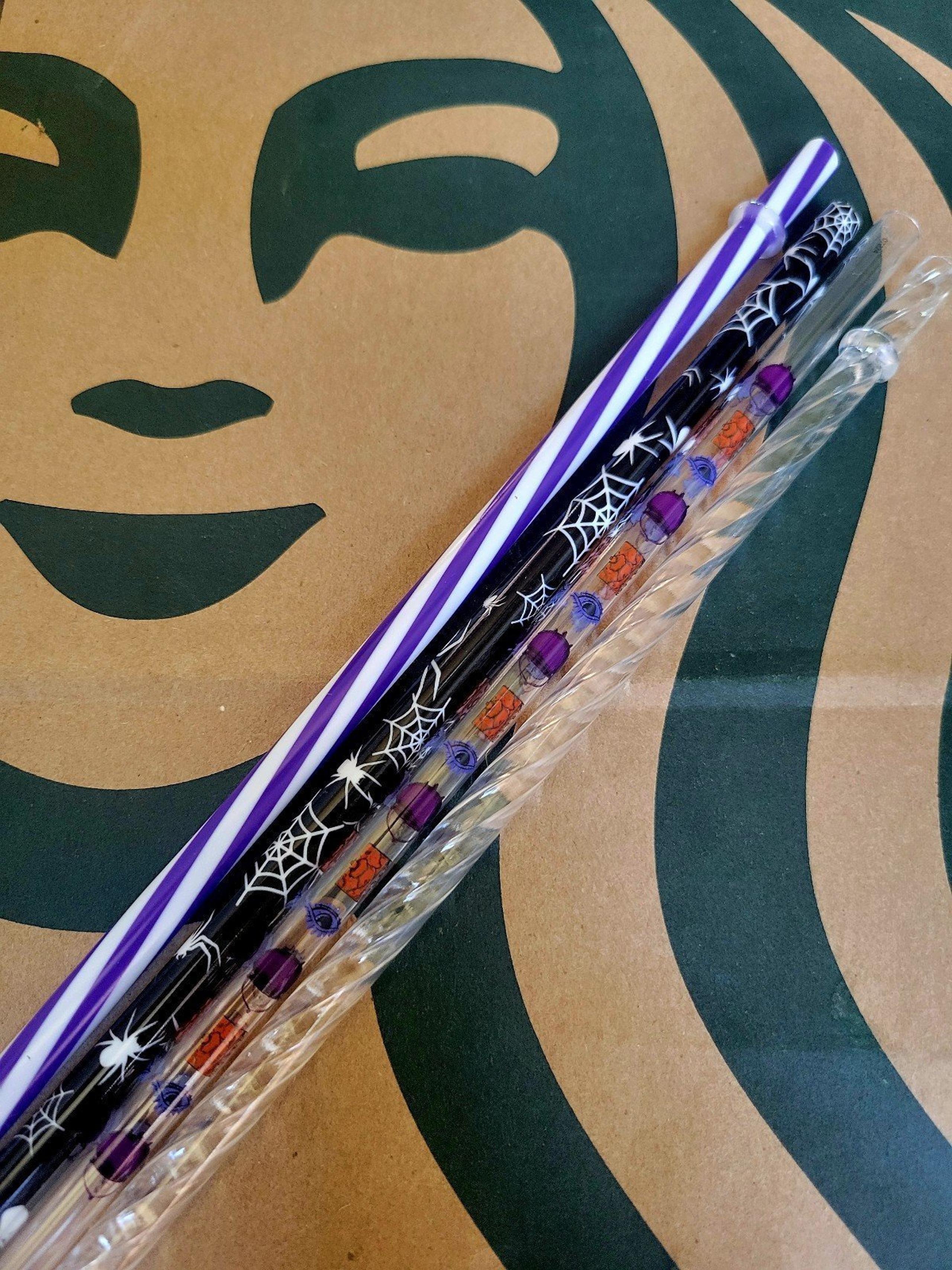 9" Hocus Pocus Witches Print Clear Swirly Shiny Black Widow Spider Halloween SET