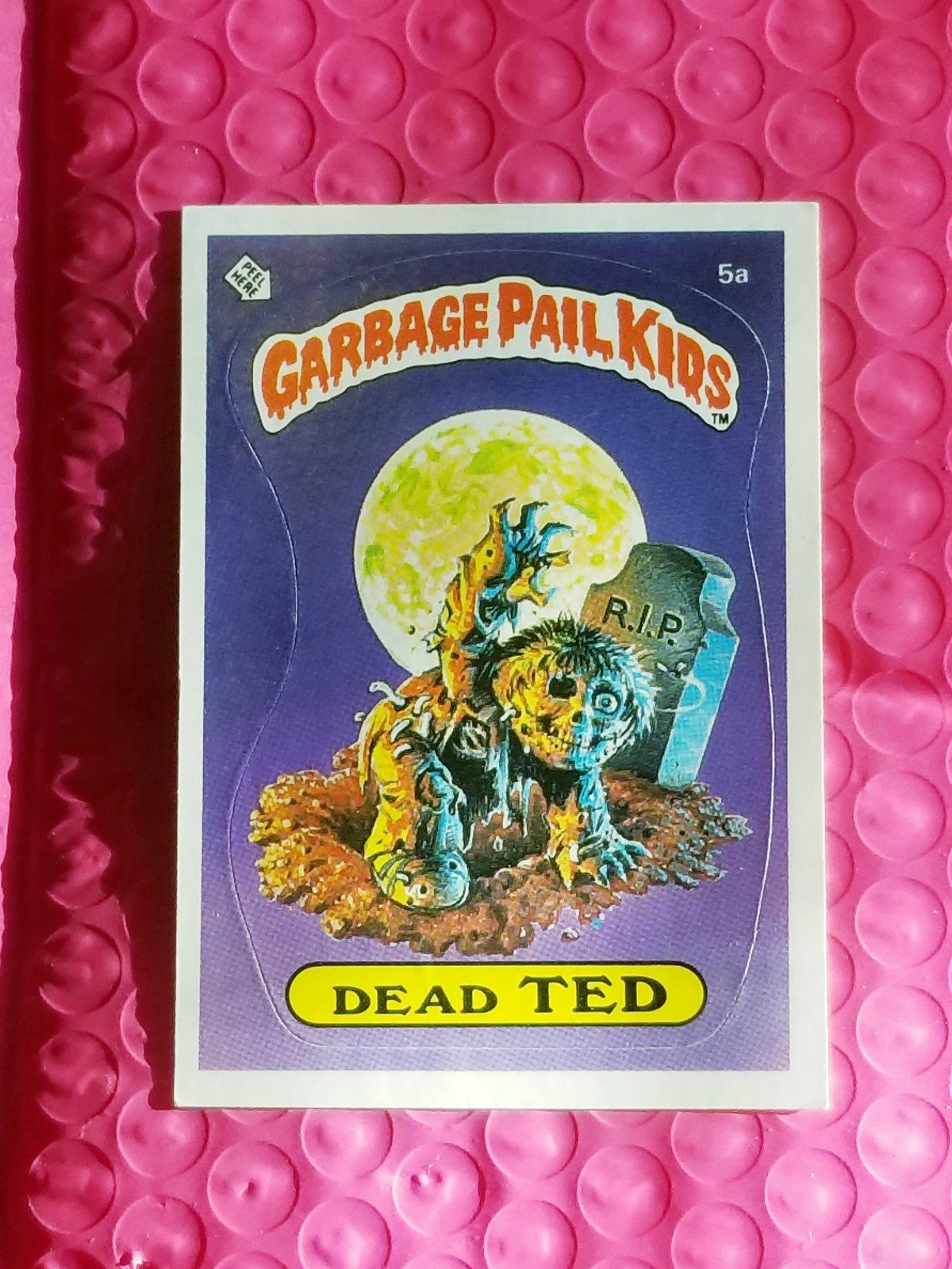 ~1st SERIES (#5a)~ 1985 GARBAGE PAIL KIDS~ DEAD TED~ CHECKLIST (MATTE)