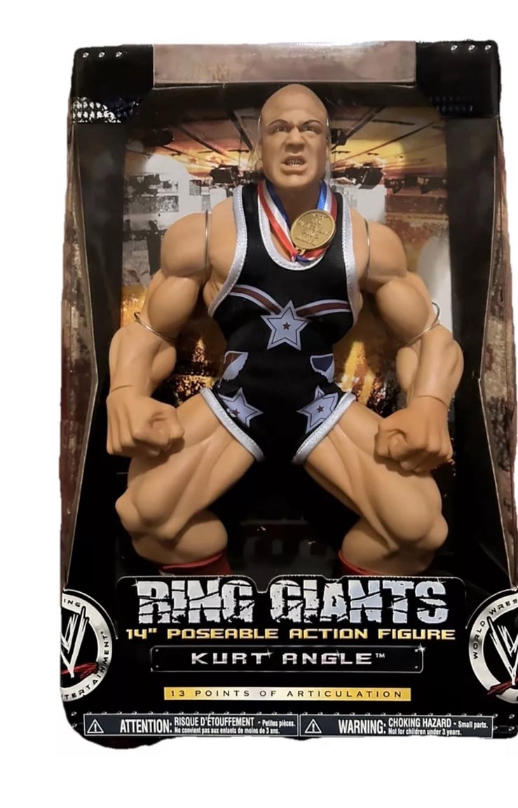 Kurt Angle WWE 14 Action Figure Ring Giants 2005 Jakks Poseable New In Box