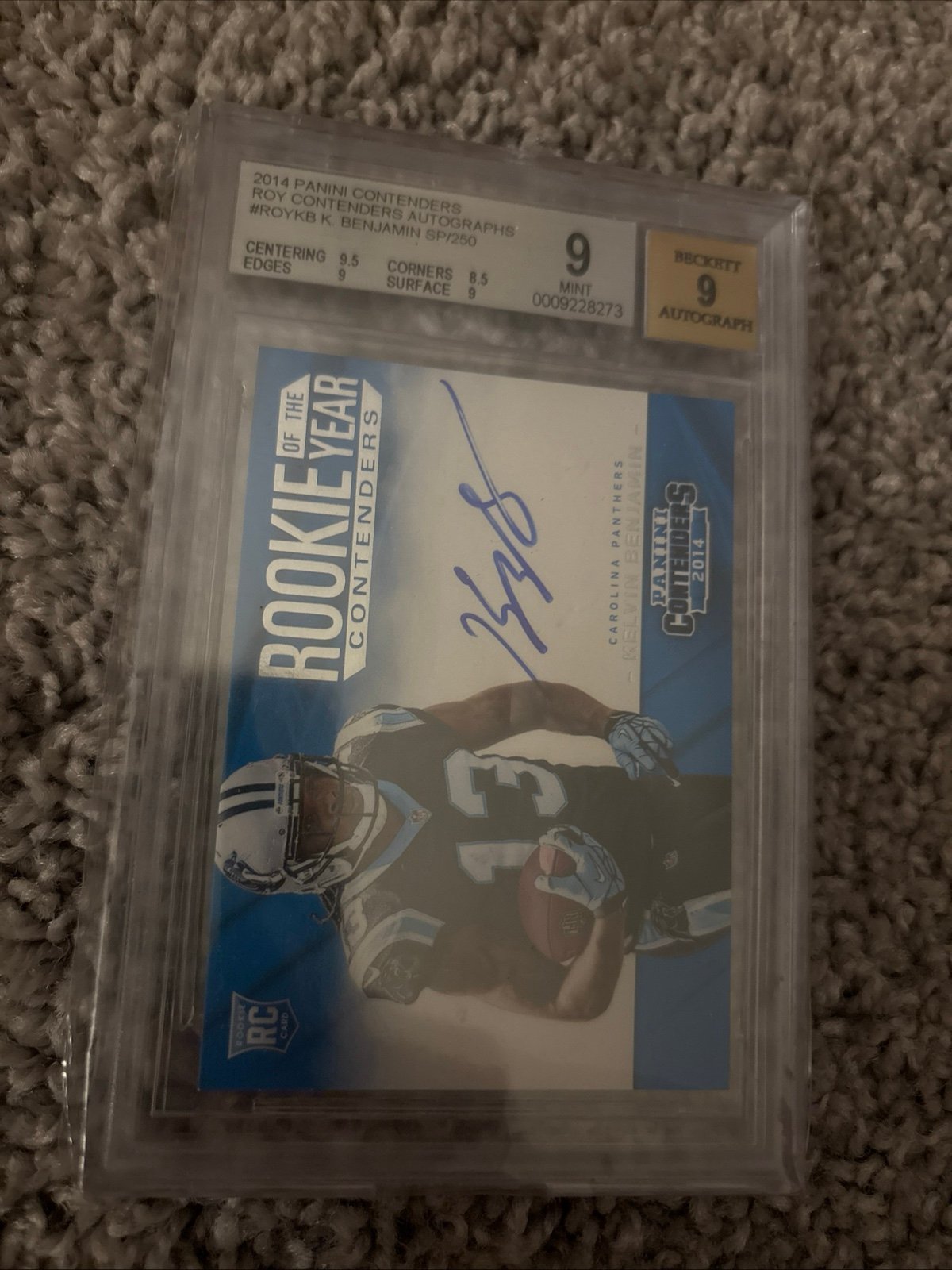 Beckett Graded 2014 Panini Contenders ROY Autographs Kelvin Benjamin Mint 9 NFL