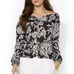 Ralph Lauren Floral Tiered Skirt 2 Piece Set Off The Shoulder Top Black White M