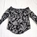 Ralph Lauren Floral Tiered Skirt 2 Piece Set Off The Shoulder Top Black White M