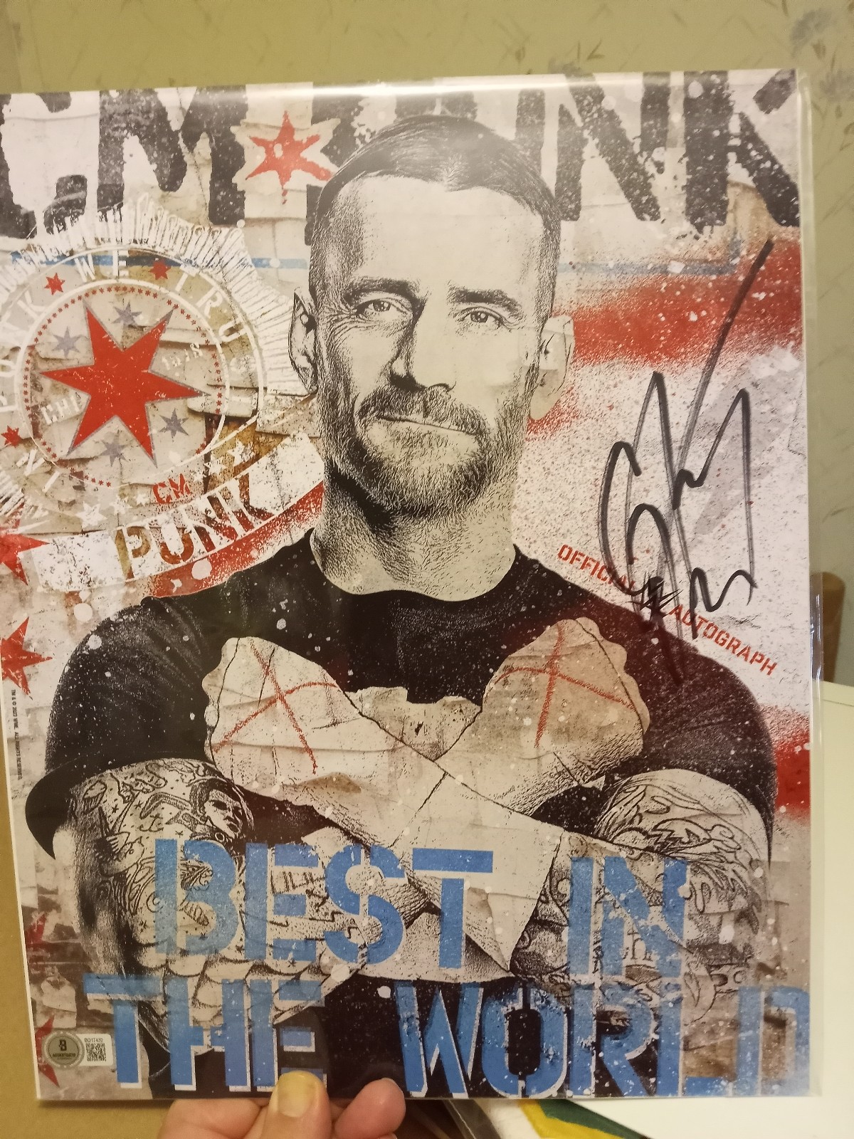 CM PUNK SIGNED 11X14 WWE PHOTO