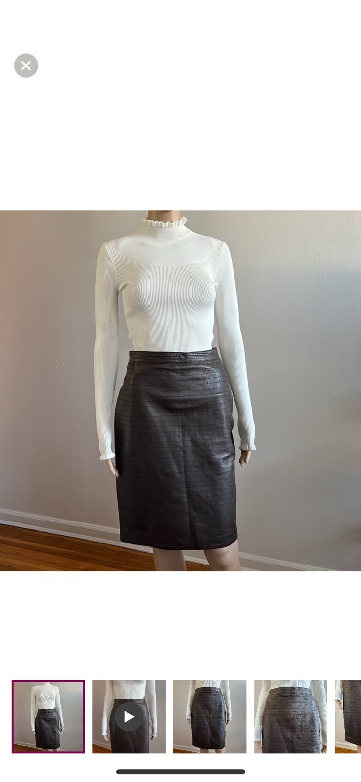 Valentino Brown Leather Skirt