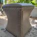 Footstool Faux Leather Stool with Nailhead Trim Decor Coffee Table Ottoman