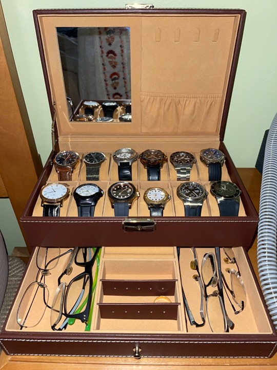 Watch Box 12 Slots Watch Organizer Jewelry Display Case Organizer
