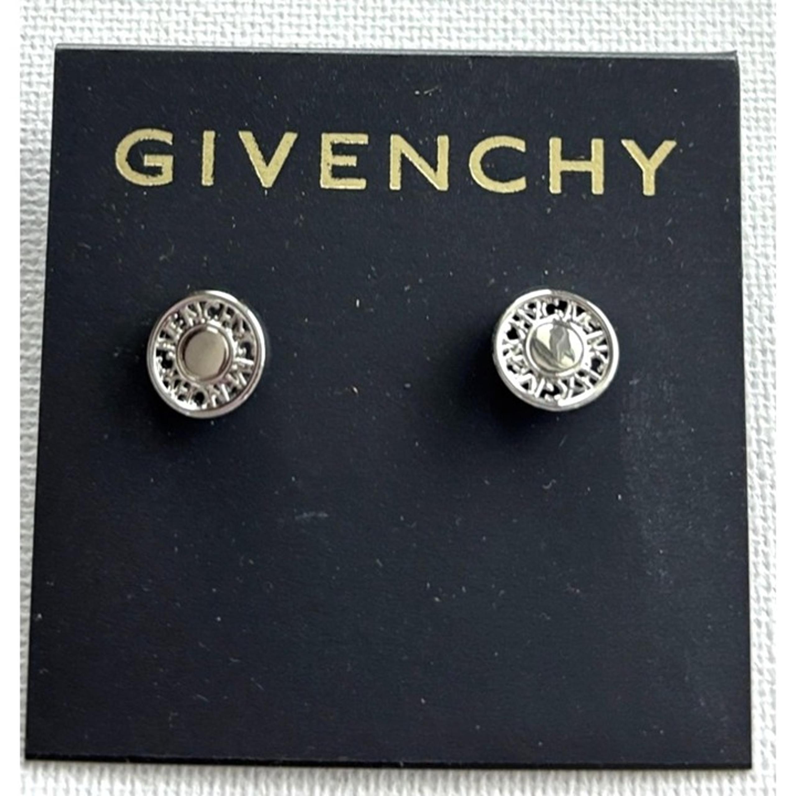 Givenchy Silver-Tone Round Filigree Stud Earrings For Women