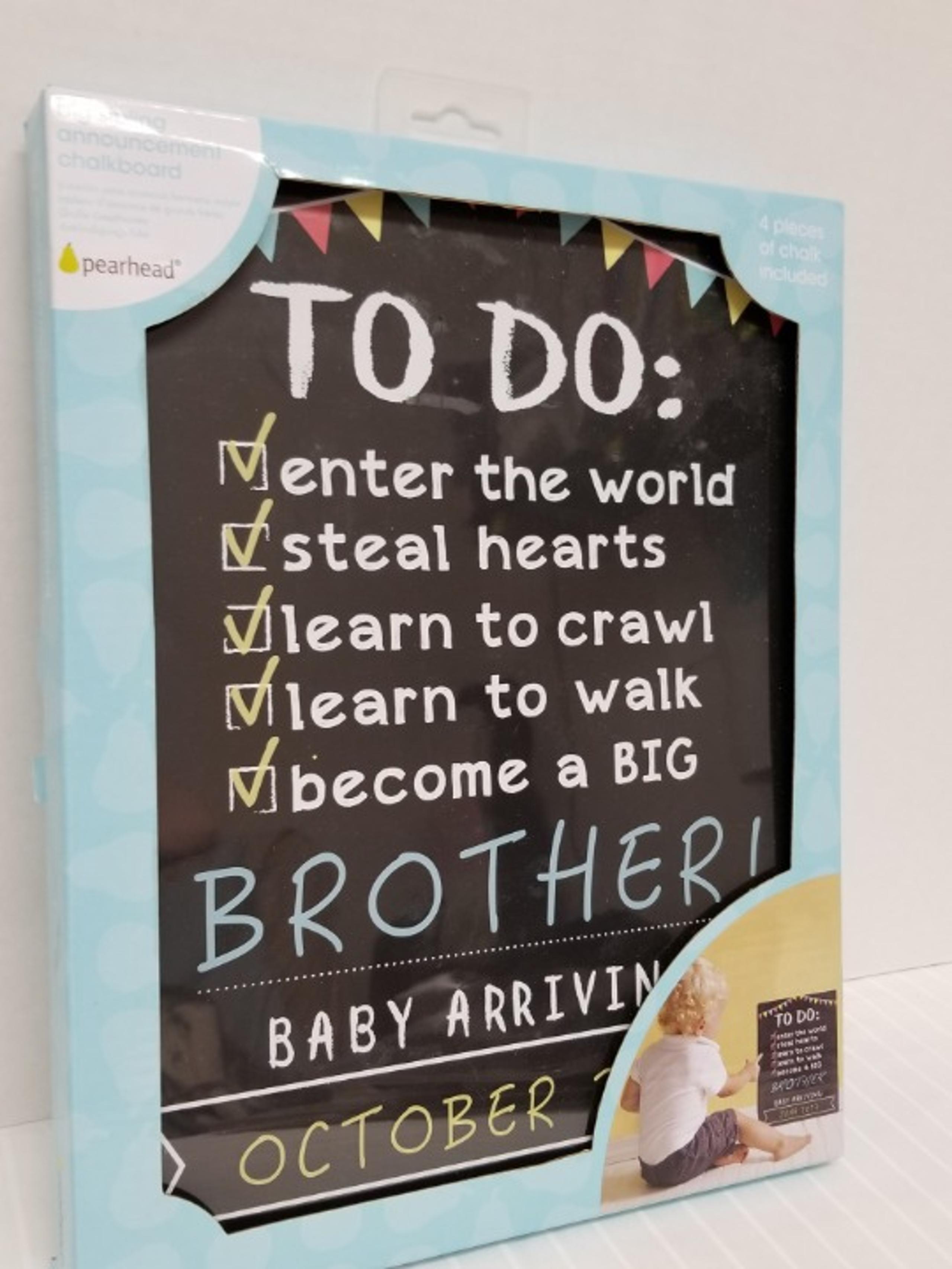 Big Brother-Sister-Siblings Announcement Chalkboard-Baby Shower-Celebration-NIB