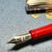 【Excellent Condition】 SAILOR Fountain Pen, Charlena Silver Stripe Marun Fountain Pen