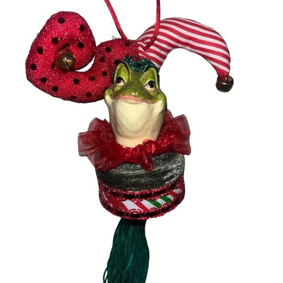 Katherine’s Collection jester frog tassel Christmas ornament