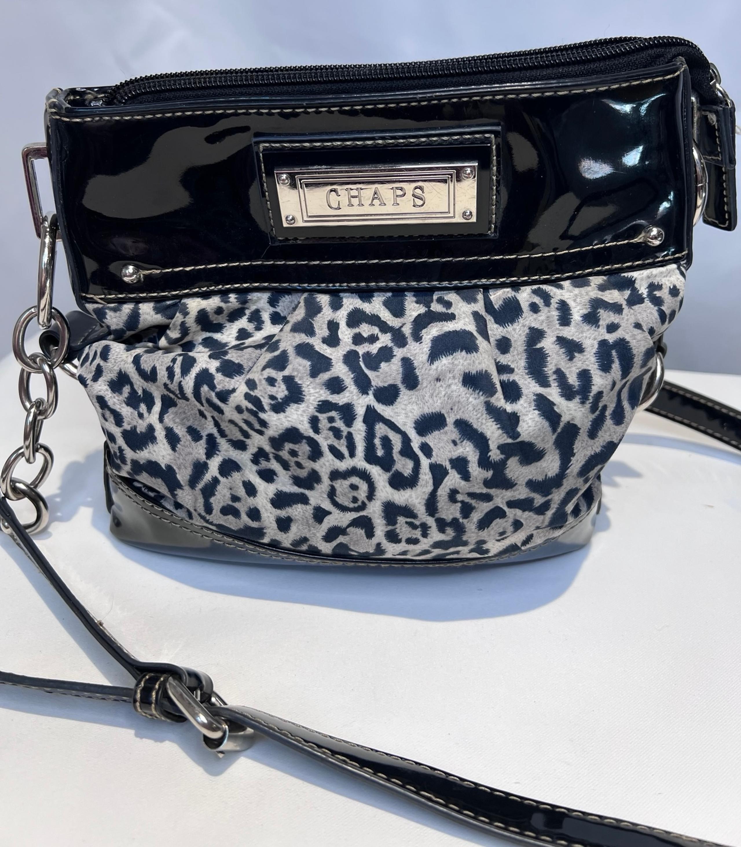 Like New Ralph Lauren Chaps Salerno Snow Leopard crossbody purse