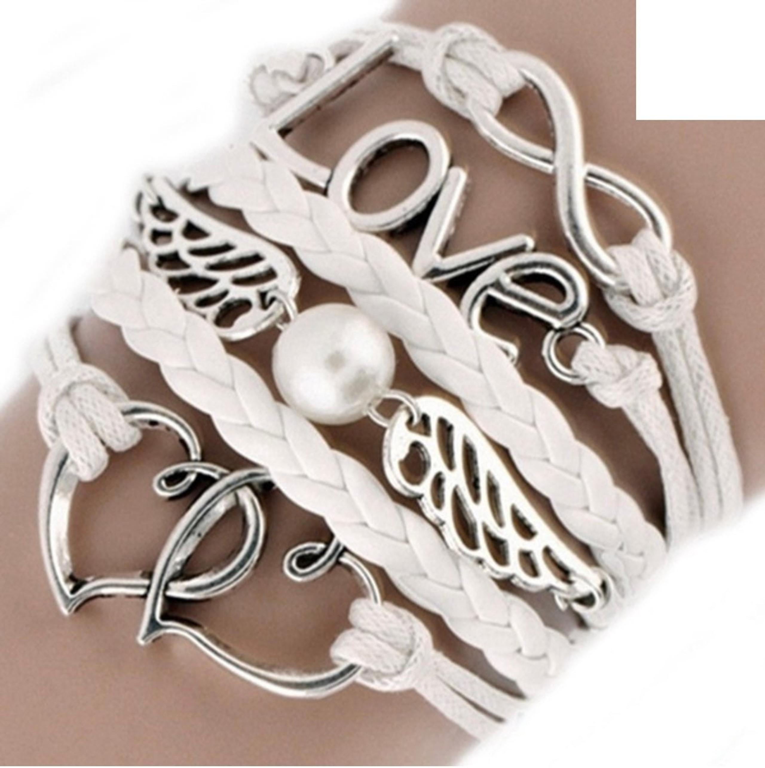 Pack of 5 - Women Girls Vintage Leather Multilayer Cute Infinity Love Friendship
