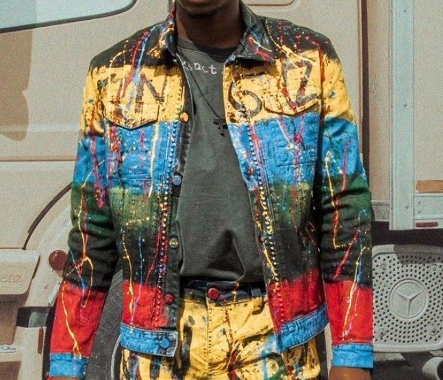 Painted denim jacket