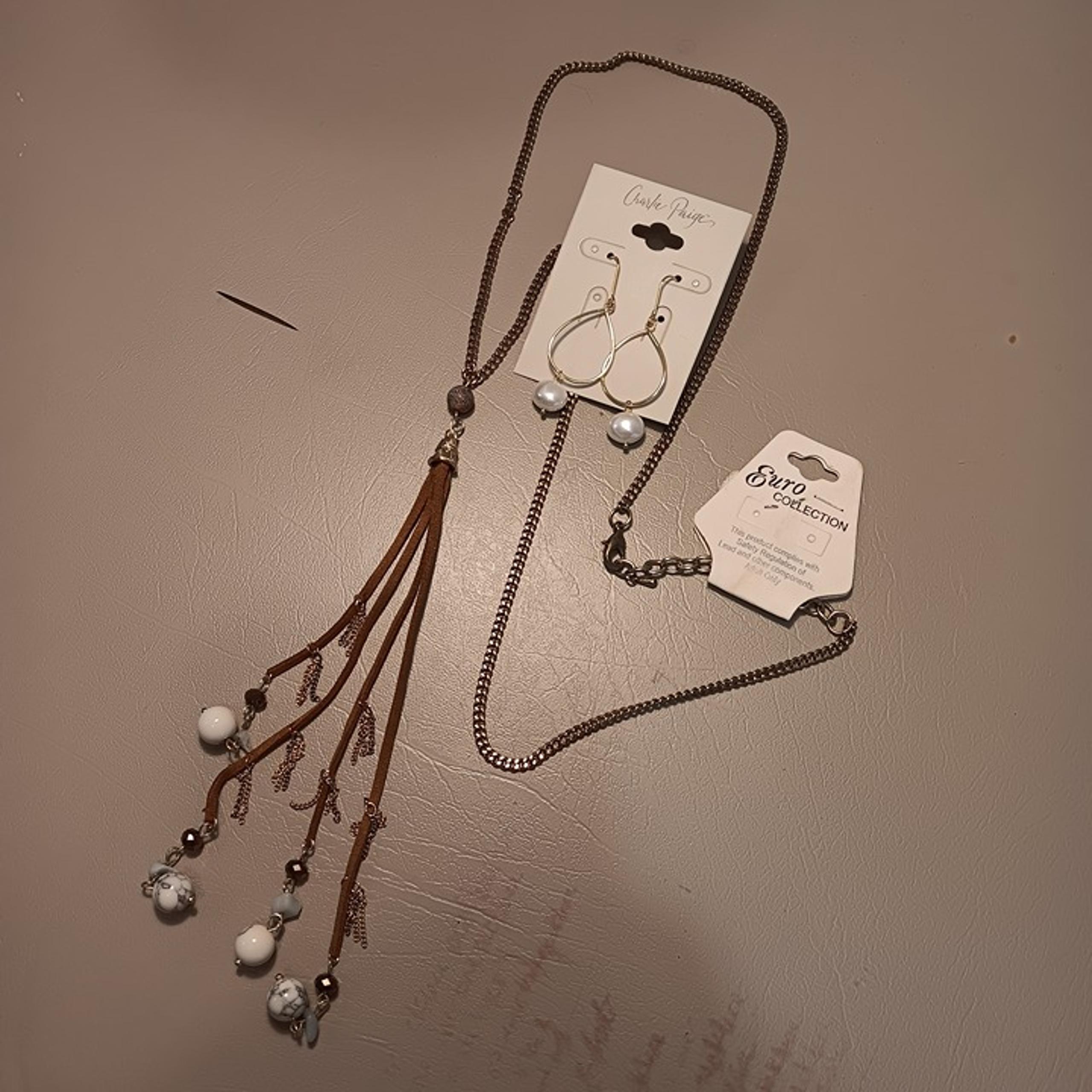 Lot of 2 NWT fashion jewelry lot tassel necklace & drop earrings