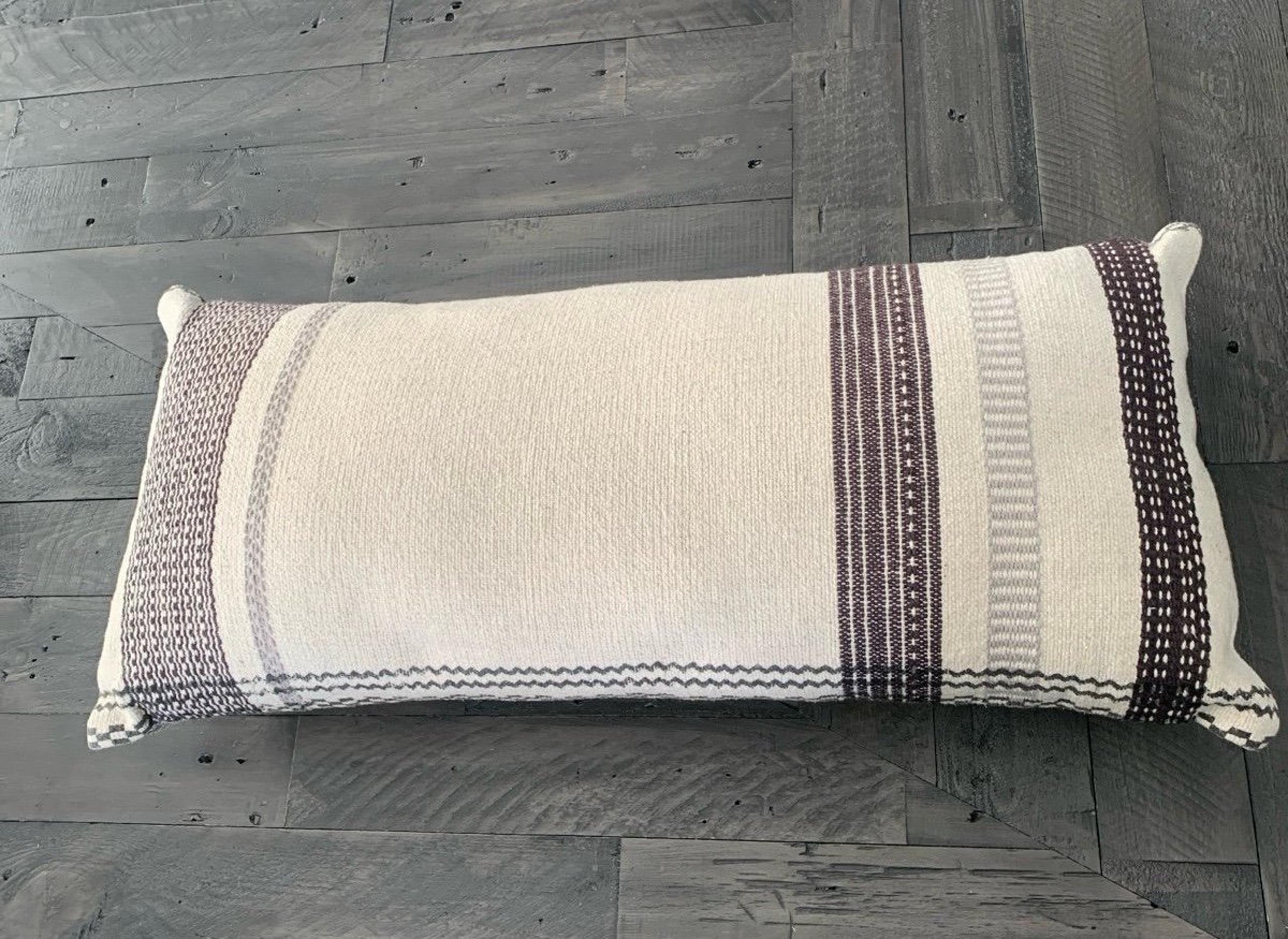 Magnolia Home Joanna Gaines Lumbar PIllow - Ivory, Black & Gray 11”x26”