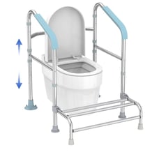 Adjustable Toilet Safety Frame with Foot Rest
