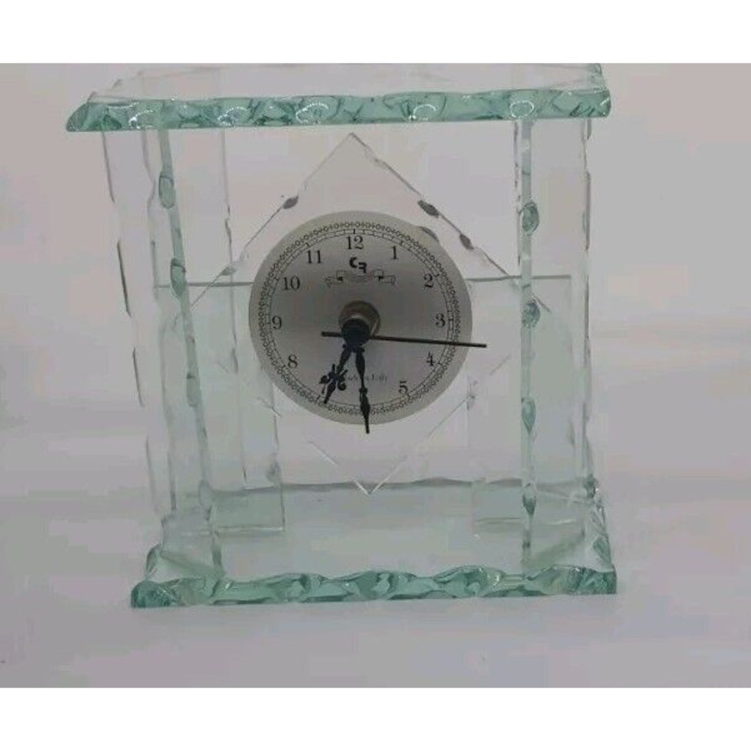Vintage Diffusion Glass Clock - Made In Italy - CLOCK - Tested And Working