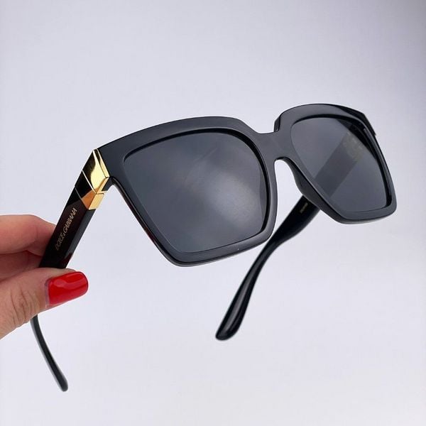 D&G DG6165 501/87 BRAND NEW Sunglasses Black Gray Square Women