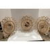 MCM Wicker Flowers With Mirrored Center - Set Of 3 Vintage