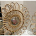 MCM Wicker Flowers With Mirrored Center - Set Of 3 Vintage