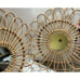 MCM Wicker Flowers With Mirrored Center - Set Of 3 Vintage