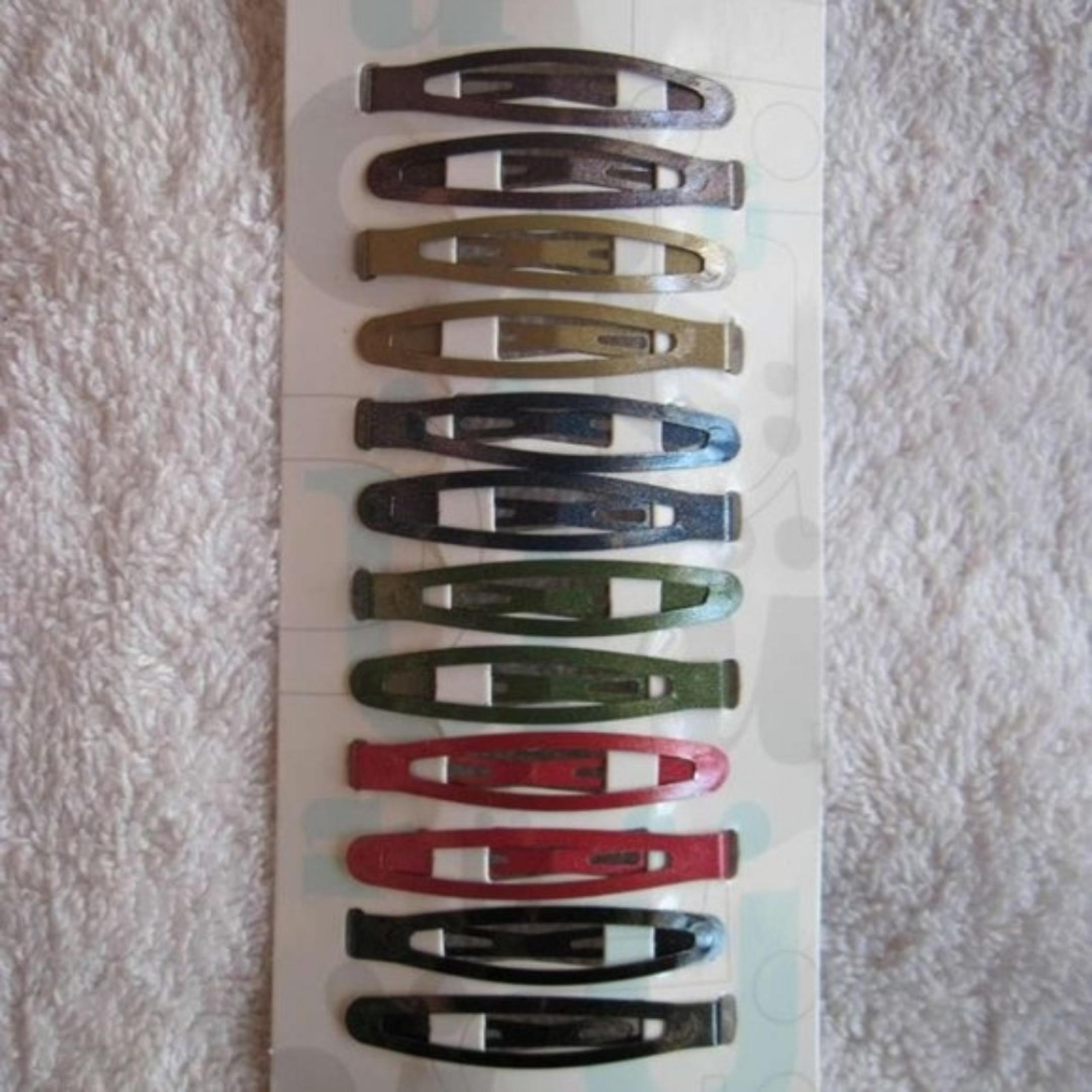 12 Scunci Colorful Glitter Sparkly Painted Metal Hair Contour Snap Clips Breanna