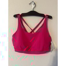 Lululemon Energy Bra Neon Pink Strappy Sports Bra Athletic Workout Yoga Sz12 NWT