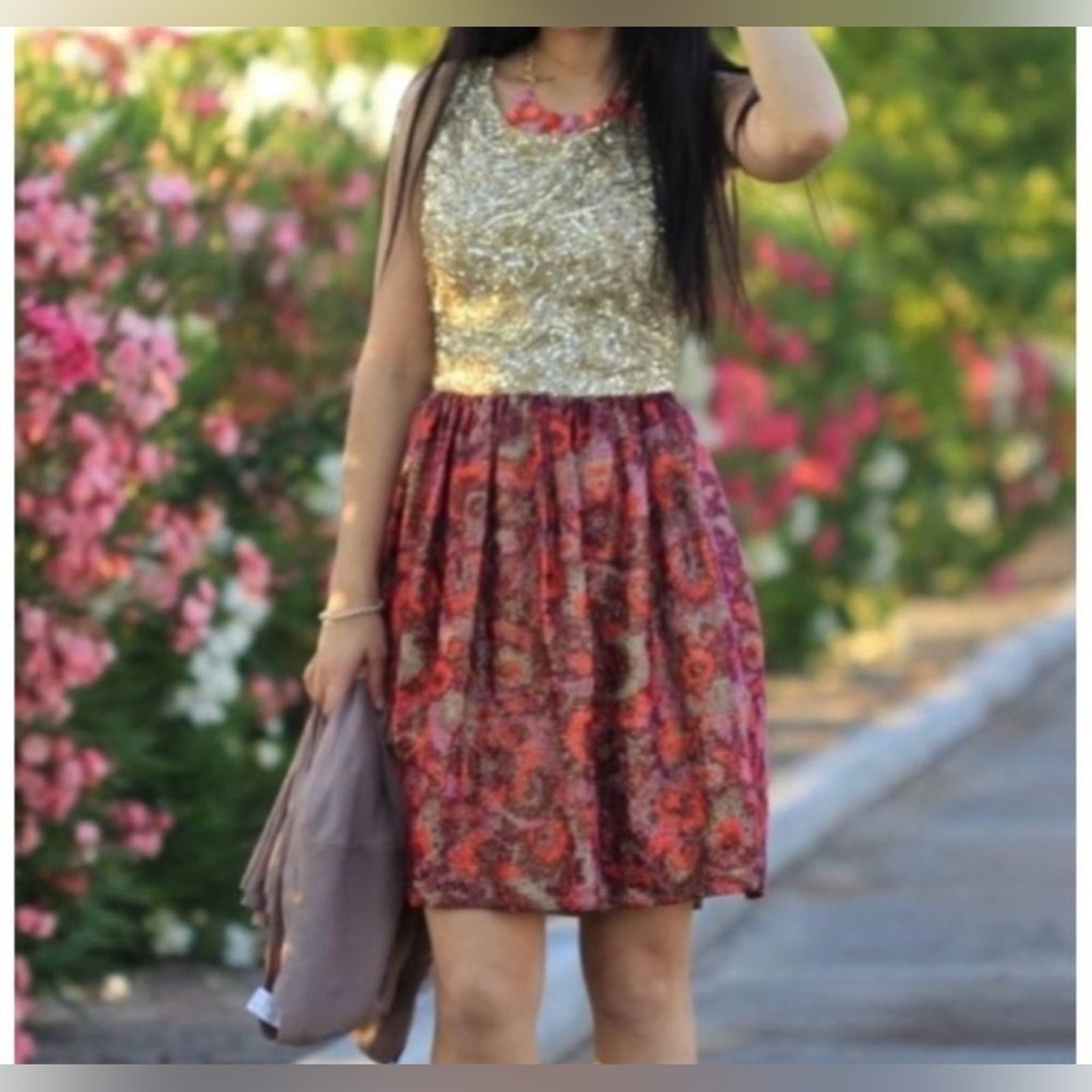 EUC Anthropologie Wren Gold Sequin Cocktail Dress- Medium