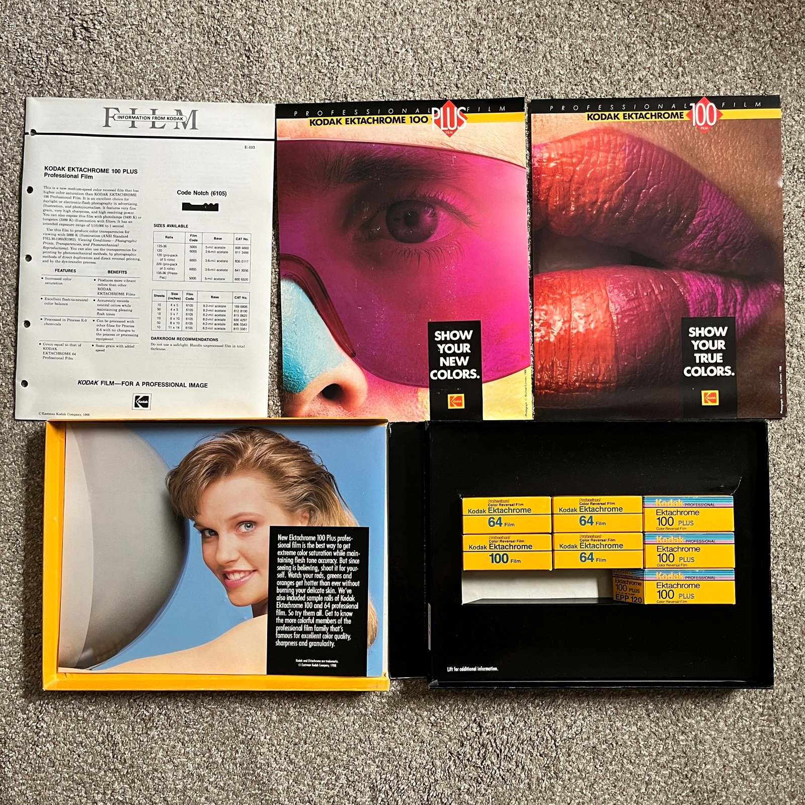 Expired Kodak Ektachrome Plus Film 100 64 120 Promotional Advertisement Box