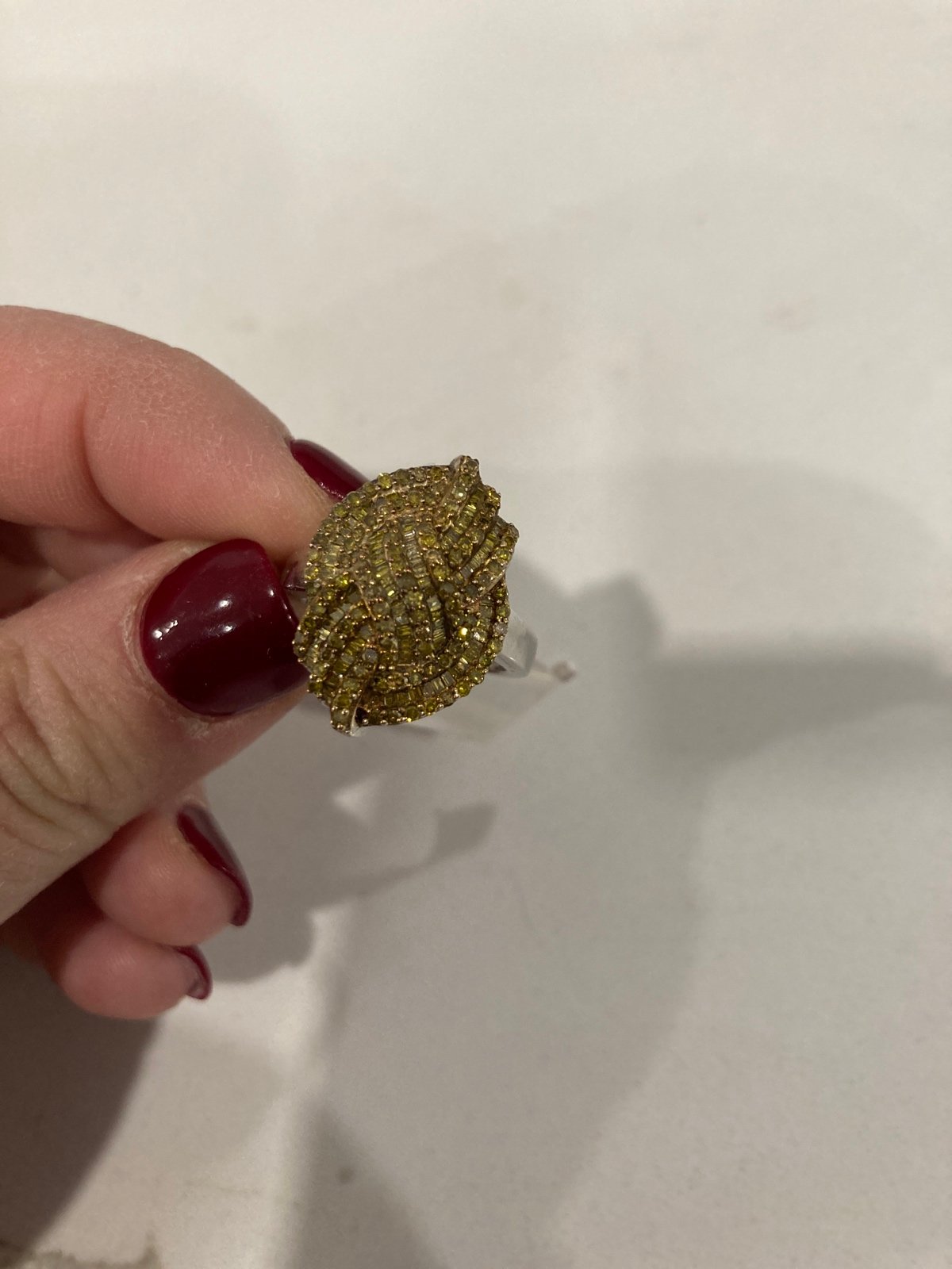 Yellow Diamond Yellow Rhodium And Platinum Ring Size 6