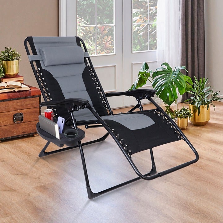 Oversized Folding Zero Gravity Chair Patio Padded Recliner Lounger Backyard