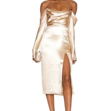 Majorelle Cecilia Midi Dress in Champagne Size Small