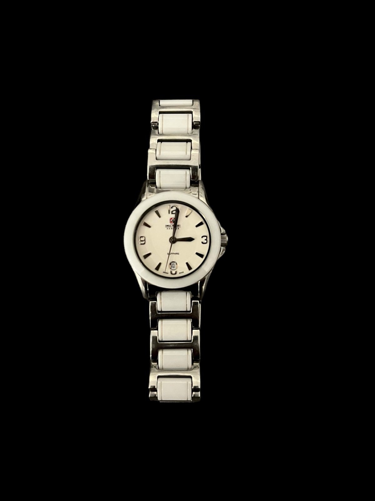 Swiss Military Hanowa Sapphire Crystal Swiss Made Watch Calendar White Silver