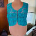 Cervelle Knitted Crop Sweater Vest - Turquoise (Size 1X)