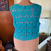 Cervelle Knitted Crop Sweater Vest - Turquoise (Size 1X)