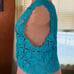 Cervelle Knitted Crop Sweater Vest - Turquoise (Size 1X)