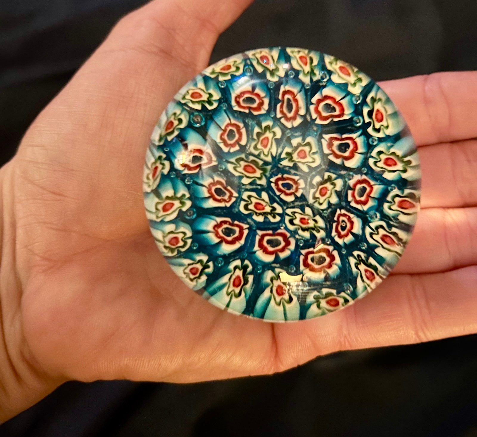 Vintage Italian Mille fior art glass paper weight