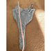 Vintage baby blue embroidered bow sheer lace bodysuit size small