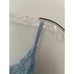 Vintage baby blue embroidered bow sheer lace bodysuit size small